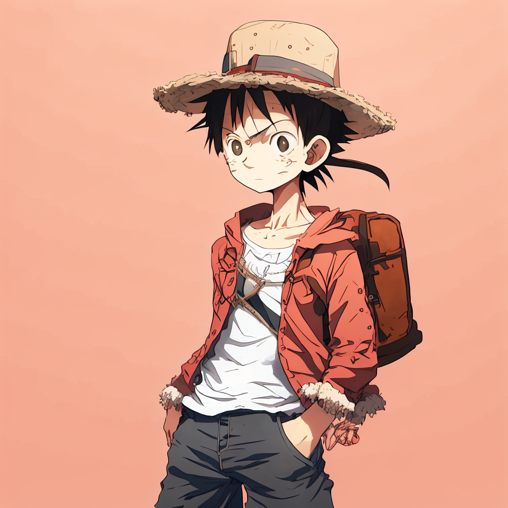 27472-3049471807-luffy, 1boy, solo, hat, male focus, straw hat, black hair, shorts, sandals, hands in pockets, scar, full body, standing, blue sh.png